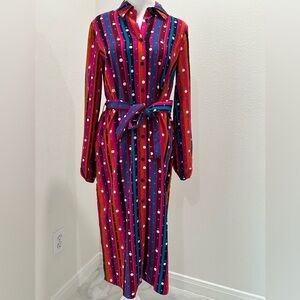 Abbott Elementary Colorful Striped Polka Dotted Women's Dress, Size XS, NWT